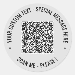 Ihre QR-Code-Aufkleber mit individuellem Text und  Runder Aufkleber