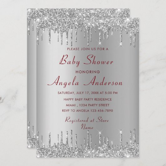 Ihre QR Code Baby Dusche Einladung Vorlage (Vorne/Hinten)