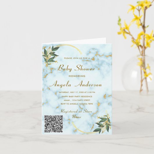 Ihre QR Code Baby Shower Einladung Vorlage (Gelbe Blume)