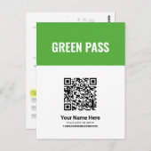 Ihre QR Code Green Vaccine Certificate Pass Card Postkarte (Vorne/Hinten)