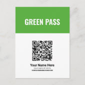 Ihre QR Code Green Vaccine Certificate Pass Card Postkarte (Vorderseite)