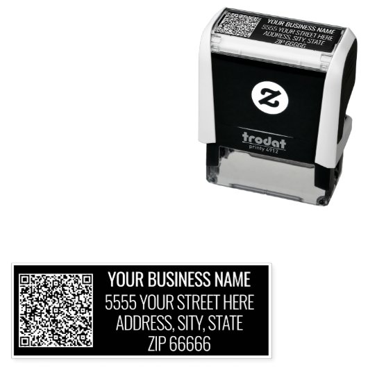 Ihre QR-Code-Info-Adresse Personalisierte Briefmar Permastempel (Beispiel)