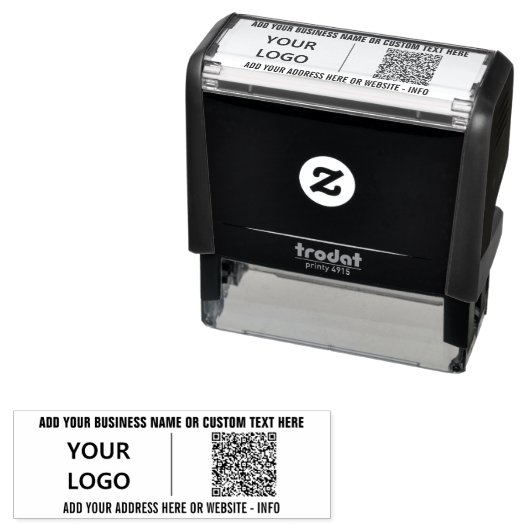 Ihre QR-Code-Prüfung Info Benutzerdefinierte Text- Permastempel (Beispiel)