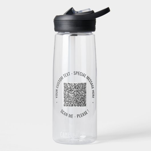 Ihre QR-Code-Prüfung Info Benutzerdefinierte Text- Trinkflasche (Links)