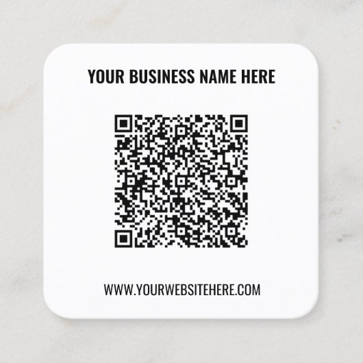 Ihre QR Code Scan Info Benutzerdefinierte Text-Bus Quadratische Visitenkarte (Vorderseite)