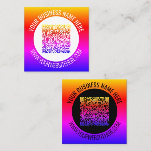 Ihre QR Code Scan Info Benutzerdefinierte Text-Bus Quadratische Visitenkarte (Vorne/Hinten)