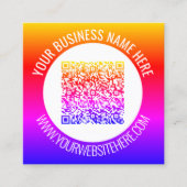 Ihre QR Code Scan Info Benutzerdefinierte Text-Bus Quadratische Visitenkarte (Vorderseite)