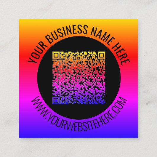 Ihre QR Code Scan Info Benutzerdefinierte Text-Bus Quadratische Visitenkarte (Rückseite)