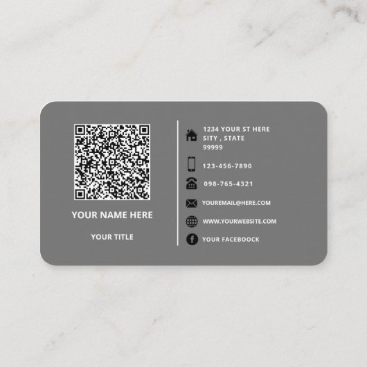 Ihre QR Code Scan Info Benutzerdefinierte Text-Bus Visitenkarte (Rückseite)