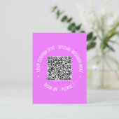 Ihre QR-Code-Scan-Info Benutzerdefinierte Text-Gru Postkarte (Stehend Vorderseite)