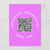 Ihre QR-Code-Scan-Info Benutzerdefinierte Text-Gru Postkarte (Vorderseite)