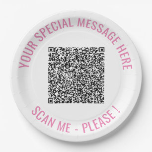 Ihre QR-Code-Scan-Info Benutzerdefinierte Text-Pap Pappteller