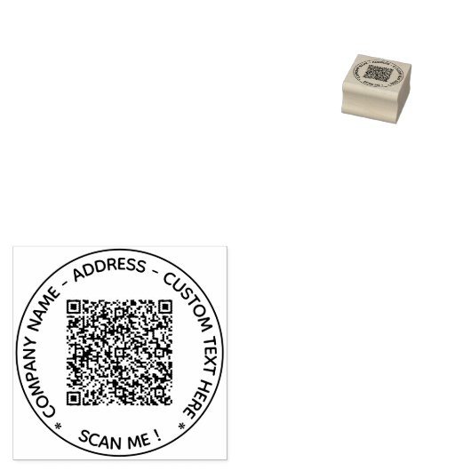 Ihre QR-Code-Scan-Info Benutzerdefinierte Text-Rou Gummistempel (Stempel)