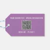 Ihre QR-Code-Scan-Info Benutzerdefinierte Textfarb Geschenkanhänger (Rückseite Horizontal)