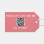 Ihre QR-Code-Scan-Info Benutzerdefinierte Textfarb Geschenkanhänger (Vorderseite (Horizontal))