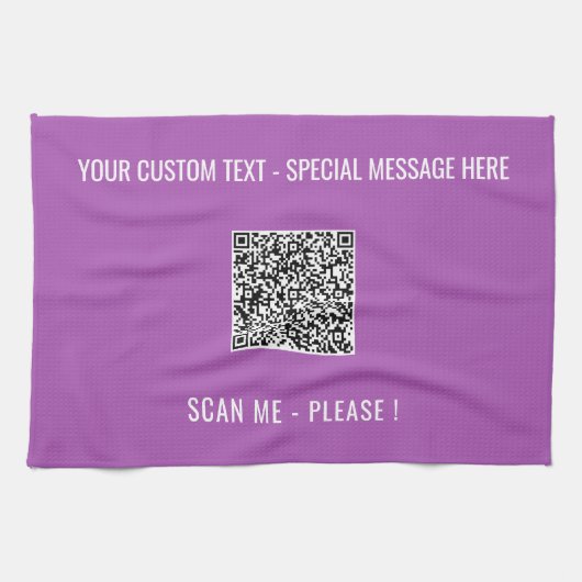 Ihre QR Code Scan Info Benutzerdefinierte Textküch Geschirrtuch (Horizontal)