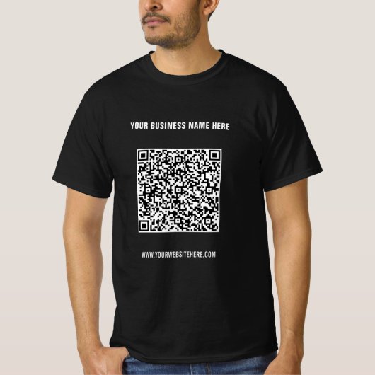Ihre QR-Code-Scan-Info Benutzerdefinierter Text Co T-Shirt (Vorderseite)