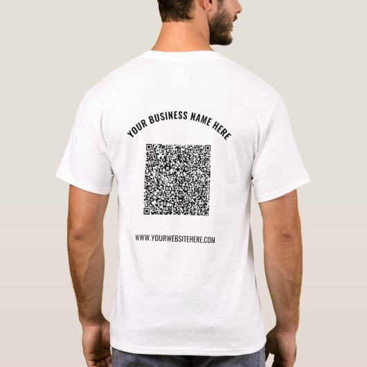 Ihre QR-Code-Scan-Info Benutzerdefinierter Text Co T-Shirt (Rückseite)