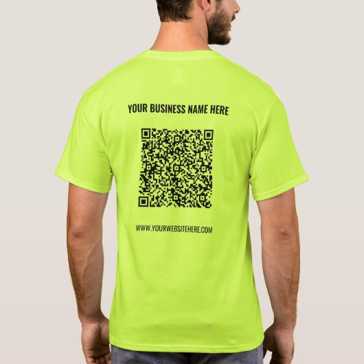 Ihre QR-Code-Scan-Info Benutzerdefinierter Text Co T-Shirt (Rückseite)