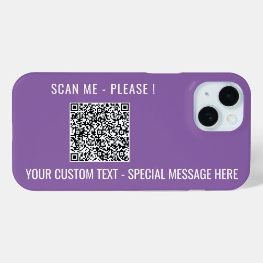 Ihre QR Code Scan Info Benutzerdefinierter Text iP Case-Mate iPhone Hülle (Rückseite (Horizontal))