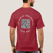 Ihre QR-Code-Scan-Info Benutzerdefinierter Text-T  T-Shirt (Rückseite)