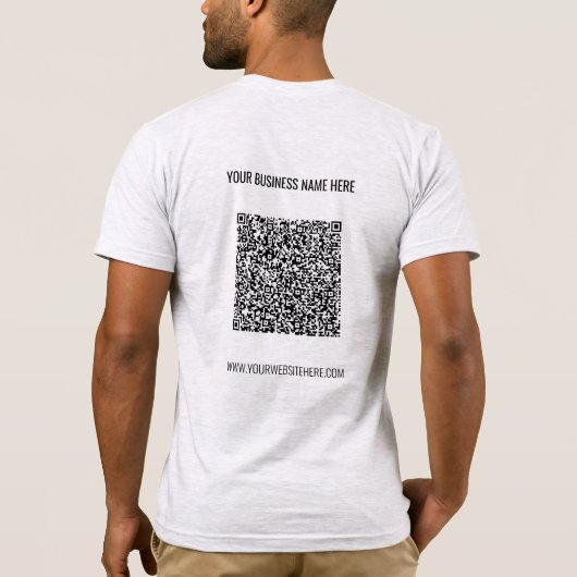 Ihre QR-Code-Scan-Info Benutzerdefinierter Text-T  T-Shirt (Rückseite)