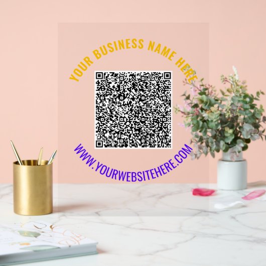 Ihre QR-Code-Scan-Info Benutzerdefiniertes Text-Ak Acrylschild (Hochzeit)