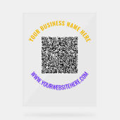 Ihre QR-Code-Scan-Info Benutzerdefiniertes Text-Ak Acrylschild (Vorderseite)