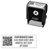 Ihre QR-Code-Scan-Info-Briefmarke mit Name-Adresse Permastempel (Beispiel)