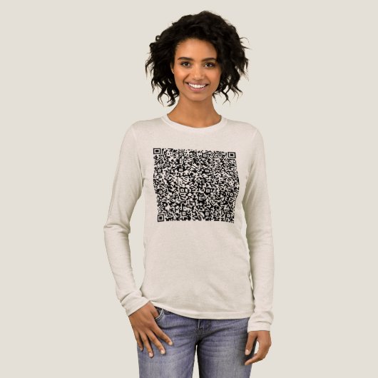 Ihre QR Code Scan Info Personalisiert Funny Tri-Blend Shirt (Volle Vorderseite)