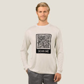 Ihre QR Code Scan Info Personalisiert Funny Tri-Blend Shirt (Volle Vorderseite)