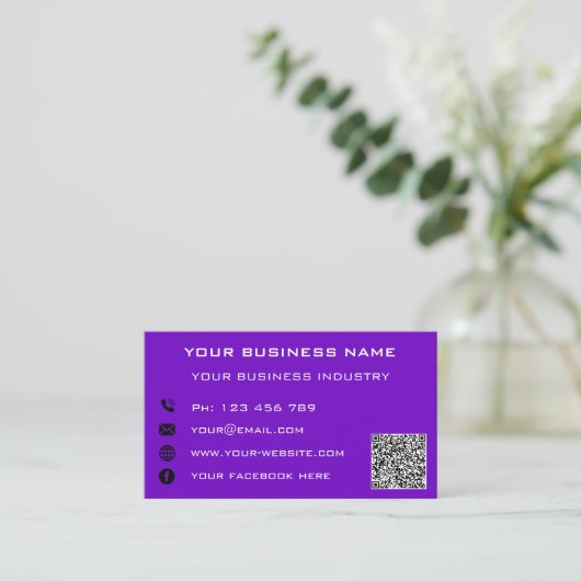 Ihre QR Code Scan Info Text Company Business Card Telefonnummerkarte (Stehend Vorderseite)