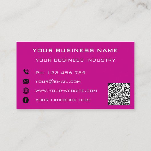 Ihre QR Code Scan Info Text Company Business Card Telefonnummerkarte (Rückseite)