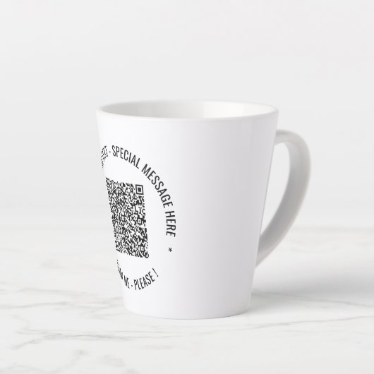 Ihre QR Code Scan Info Text Latte-Tasse Milchtasse (Rechte Ecke)
