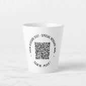 Ihre QR Code Scan Info Text Latte-Tasse Milchtasse (Vorderseite)