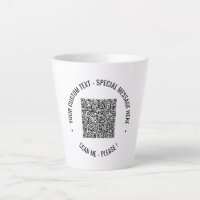 Ihre QR Code Scan Info Text Latte-Tasse