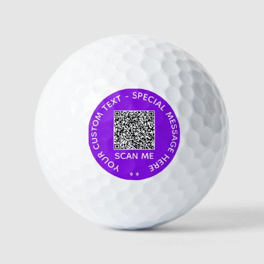 Ihre QR Code Scan Info Text und Farben Golf Balls Golfball (Vorderseite)