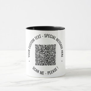 Ihre QR-Code-Scan-Info-Text und Farben-Tasse Tasse