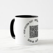 Ihre QR-Code-Scan-Info-Text und Farben-Tasse Tasse (Vorderseite Links)