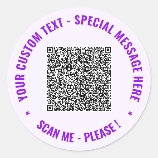 Ihre QR-Code-Scan-Info und benutzerdefinierte Text Runder Aufkleber (Vorderseite)