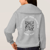 Ihre QR-Code-Scan-Info und Ihr benutzerdefinierter Hoodie (Rückseite)
