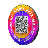 Ihre QR-Code-Scan-Info und Ihr benutzerdefiniertes Dartscheibe (Vorderseite rechts)
