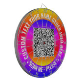 Ihre QR-Code-Scan-Info und Ihr benutzerdefiniertes Dartscheibe (Vorderseite Links)