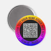 Ihre QR-Code-Scan-Info und Ihr benutzerdefiniertes Magnet (Vorderseite/Rückseite)