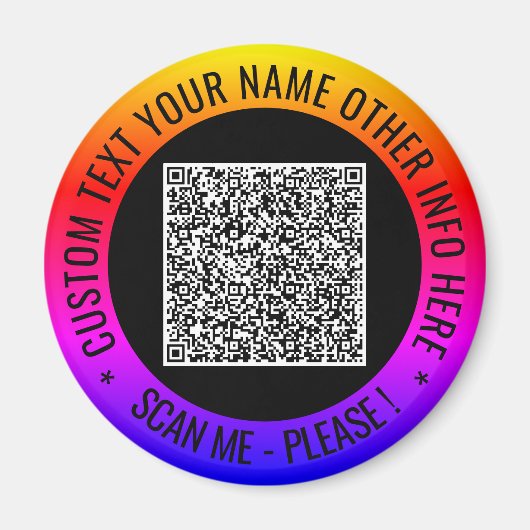 Ihre QR-Code-Scan-Info und Ihr benutzerdefiniertes Magnet (Vorne)