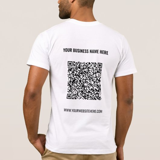 Ihre QR-Code-Scan-Info und Ihr Text-Business-T - S T-Shirt (Rückseite)