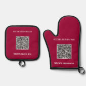 Ihre QR-Code-Scan-Informationen Benutzerdefinierte Ofenhandschuh & Topflappen-Set (Vorderseite)