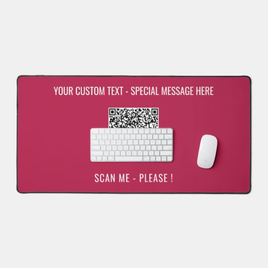 Ihre QR-Code-Scan-Informationen Benutzerdefinierte Schreibtischunterlage (Tastatur & Maus)