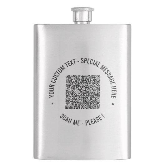 Ihre QR-Codeflaseninformationen Gift Scan Info und Flachmann (Vorderseite)