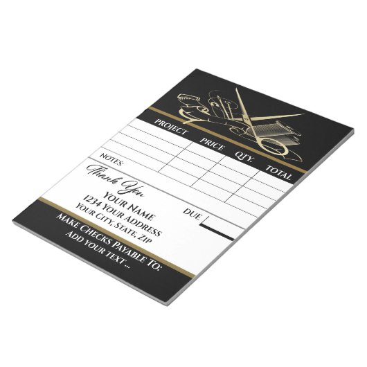 Ihre Rechnung Notizblock (angewinkelt)